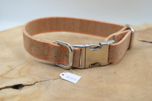 Hundehalsband Pure Neon Orange Naht, Klickschnalle, 2,5 cm Breite