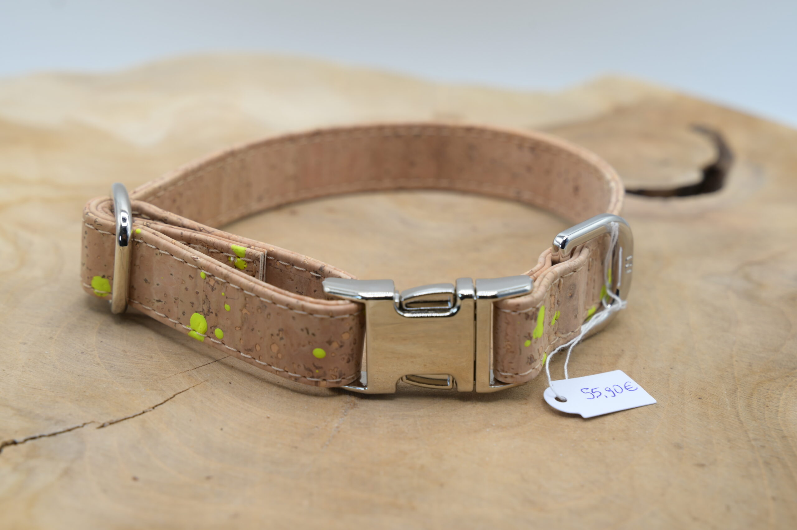 Hundehalsband Signature Neon Gelbe Naht, Klickschnalle, 2 cm Breite – Bild 2