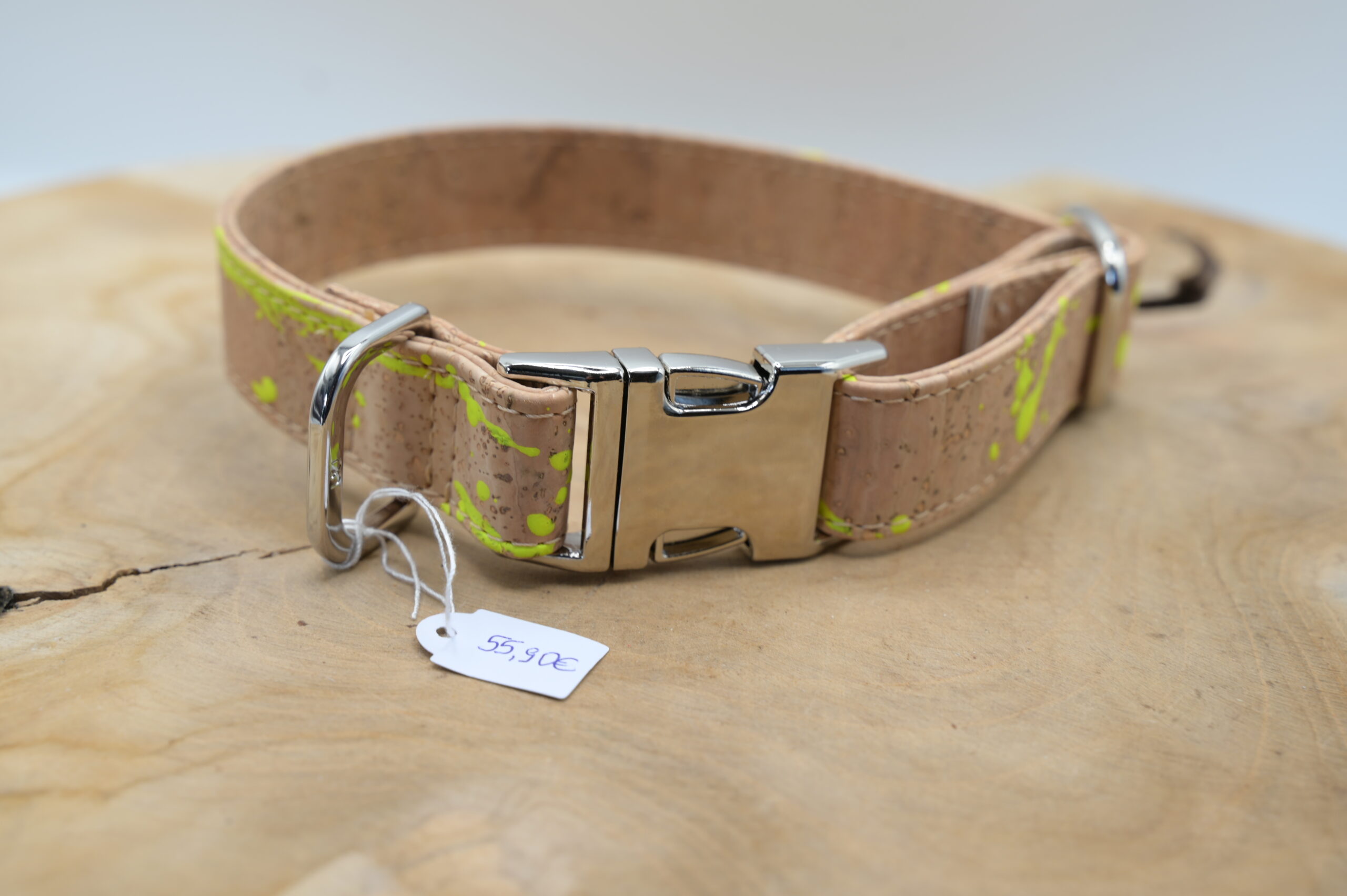 Hundehalsband Signature Neon Gelbe Naht, Klickschnalle, 2,5 cm Breite – Bild 2