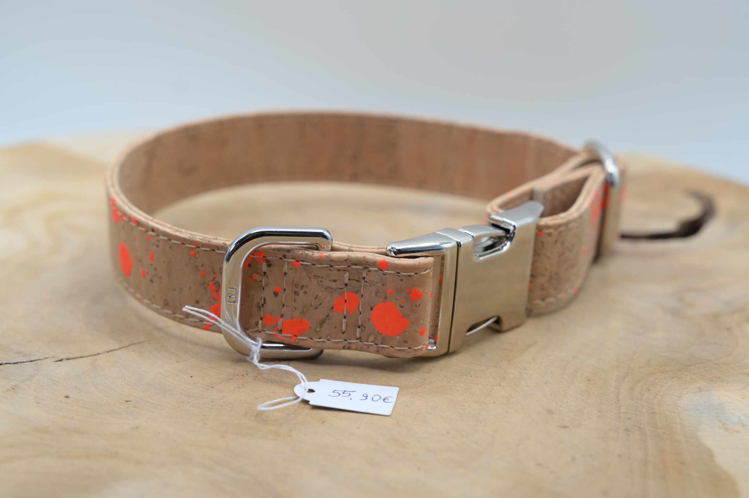 Hundehalsband Signature Neon Orange Naht, Klickschnalle, 2,5 cm Breite – Bild 2